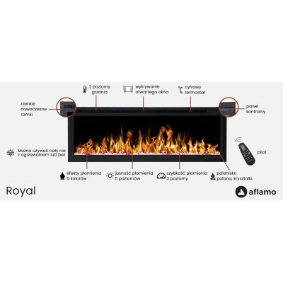 Kominek elektryczny Royal 42 z obudową Denver biały Kominek elektryczny Royal 42 z obudową Denver biały