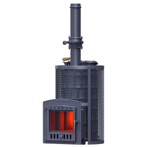 Żeliwny piec do sauny AVANGARD ZK 40 (P2) Huragan w kratce okrągłej