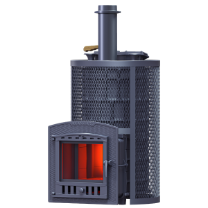 Żeliwny piec do sauny AVANGARD ZK 40 (P2) Huragan w kratce okrągłej