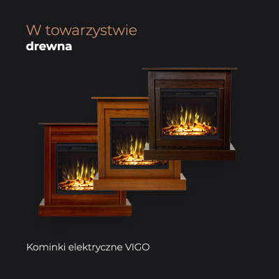 Kominek elektryczny Aflamo Vigo biały Kominek elektryczny Aflamo Vigo biały