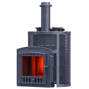 Żeliwny piec do sauny AVANGARD ZK 35 (P2) Hurricane w kratce okrągłej